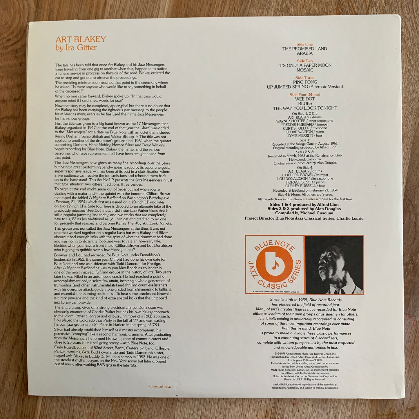 ART BLAKEY - LIVE MESSENGERS...OG US 1978...VG+/VG++