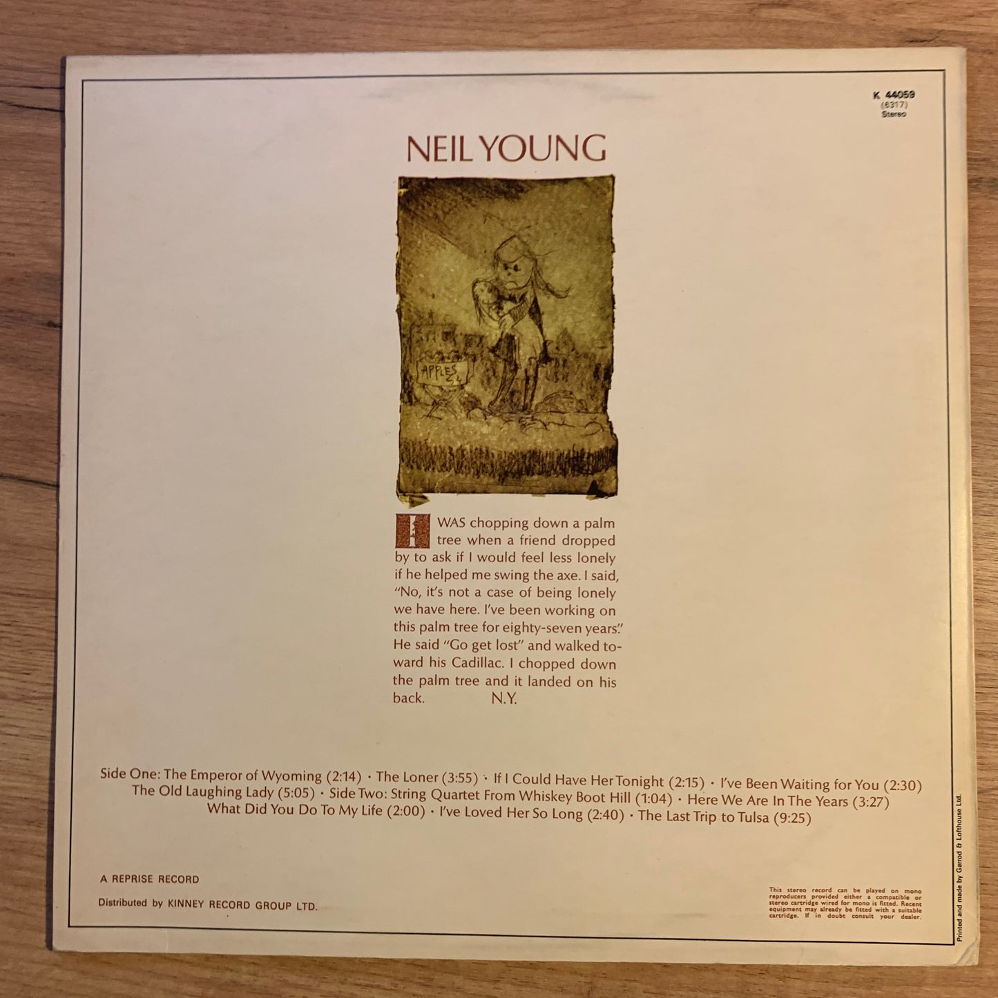 Neil Young - Neil Young - Pochette verso