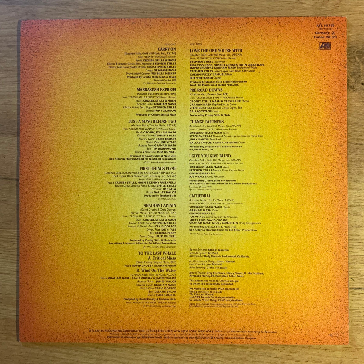 Crosby Stills Nash Replay pochette verso