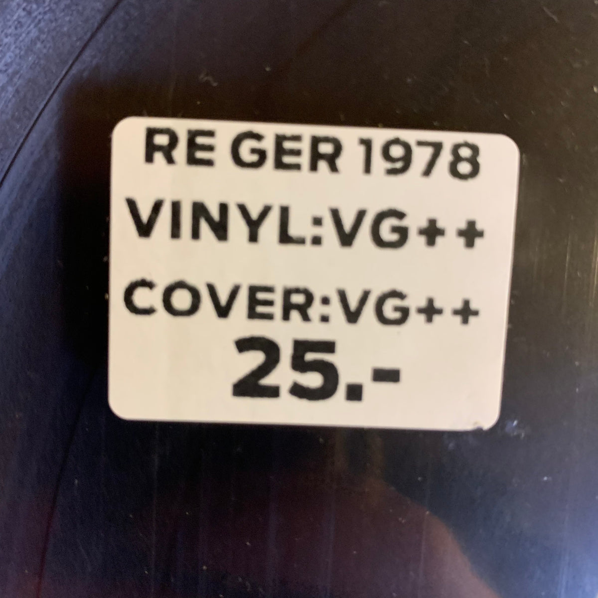Étiquette RE GER 1978, disque VG++, pochette VG++, 25 CHF