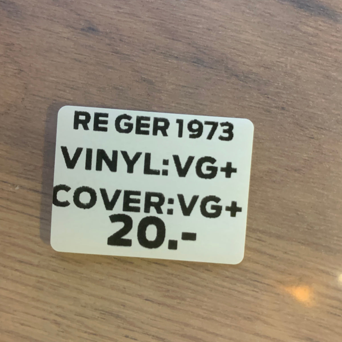 Étiquette RE GER 1973 VG+/VG+ 20 CHF