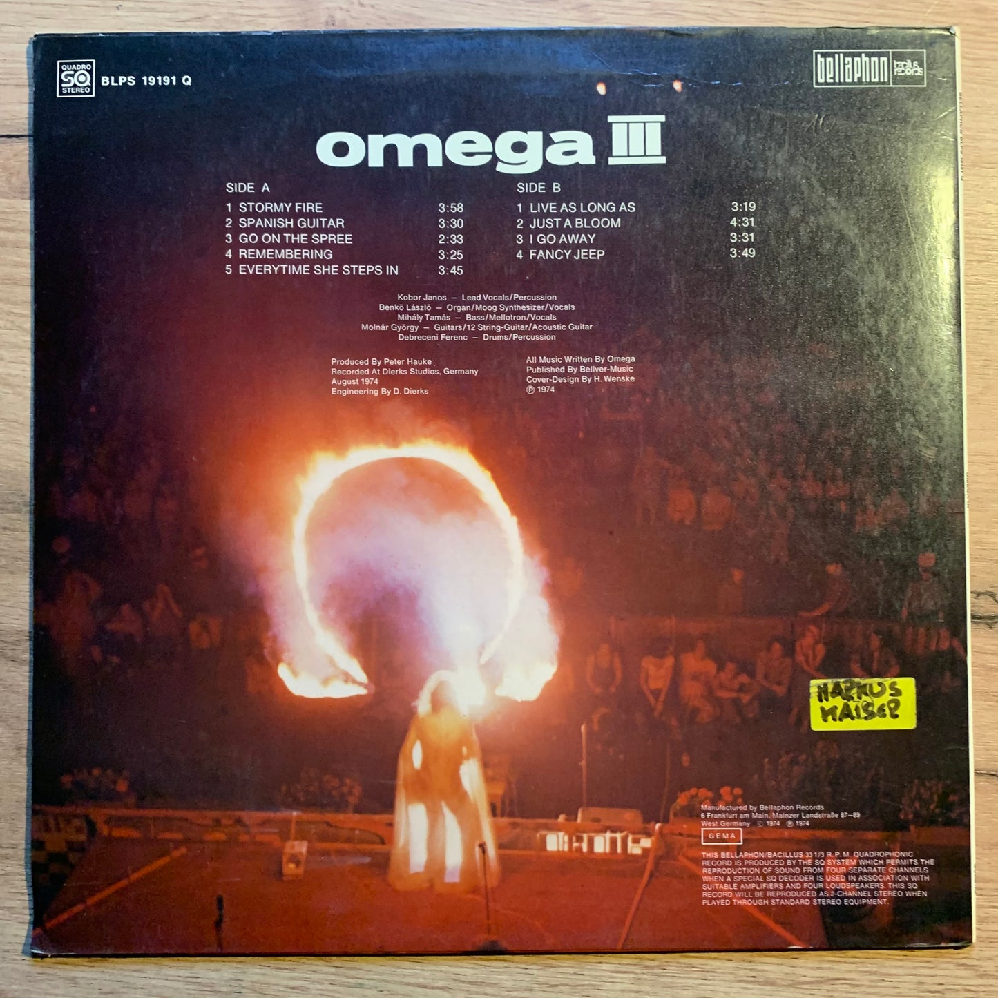 OMEGA - OMEGA III...OG GER 1974...VG+/VG+