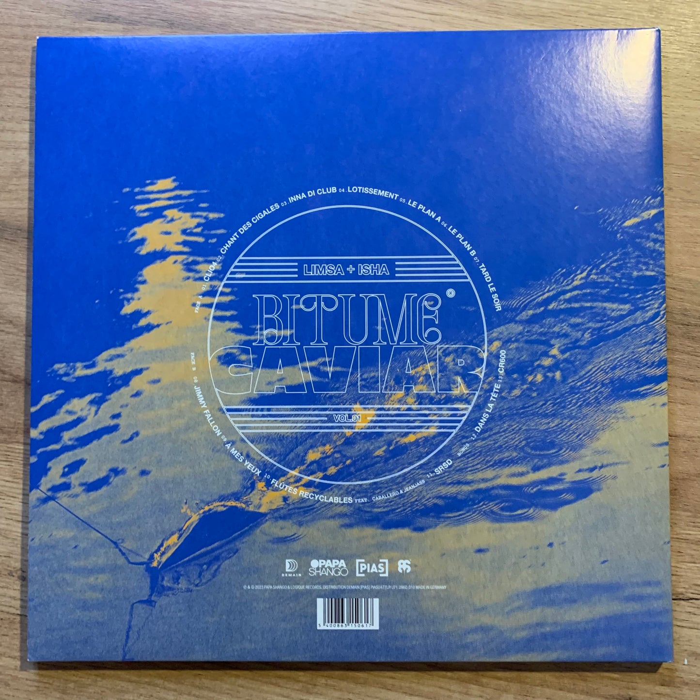 Limsa + Isha - Bitume Caviar Vol.01 - Pochette verso bleu pétrole