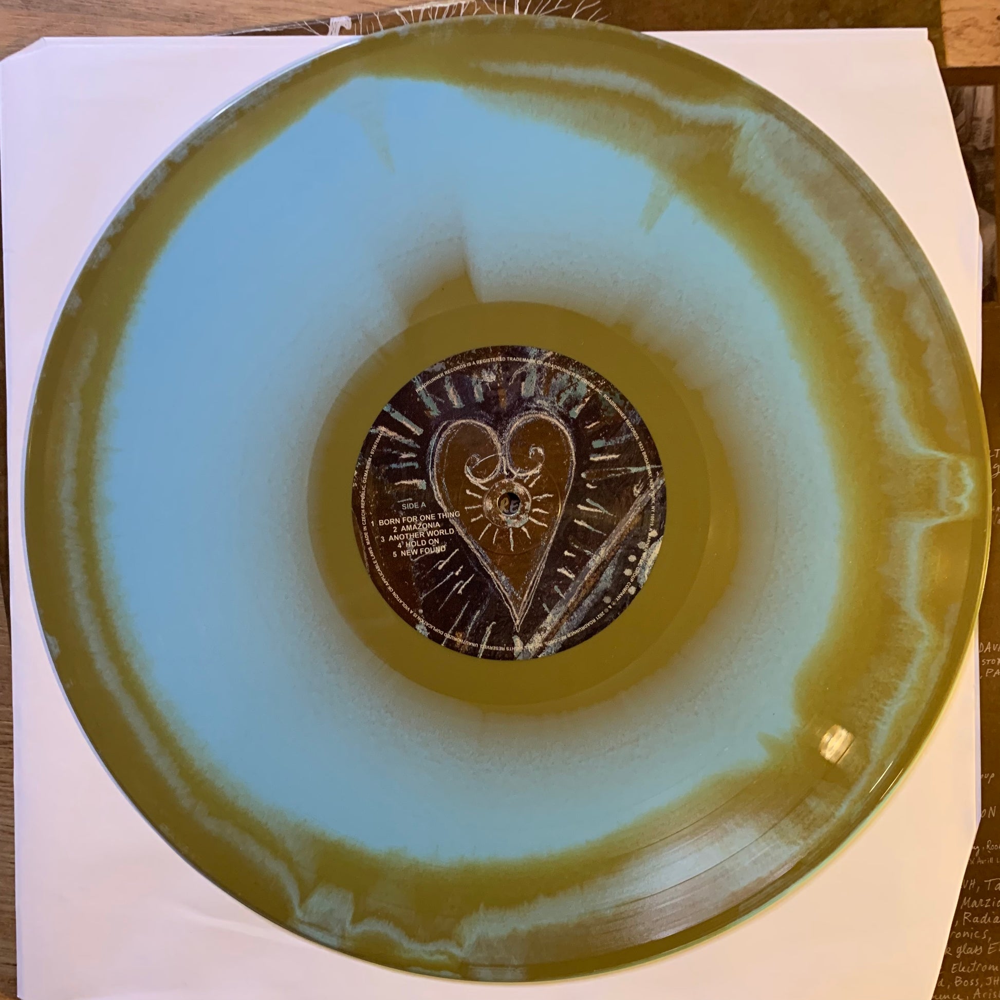 Disque vinyle Blue Gold Swirl Side A - Gojira Fortitude