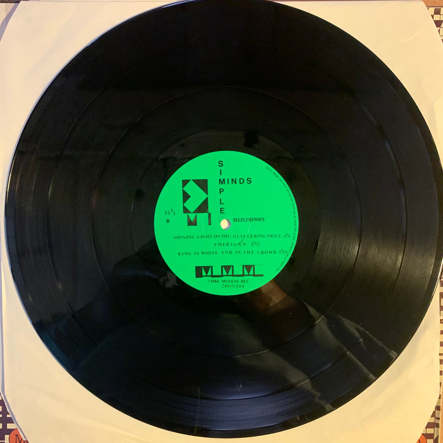 SIMPLE MINDS - SELFLUMINOUS...RE EU 1984...VG+/VG+