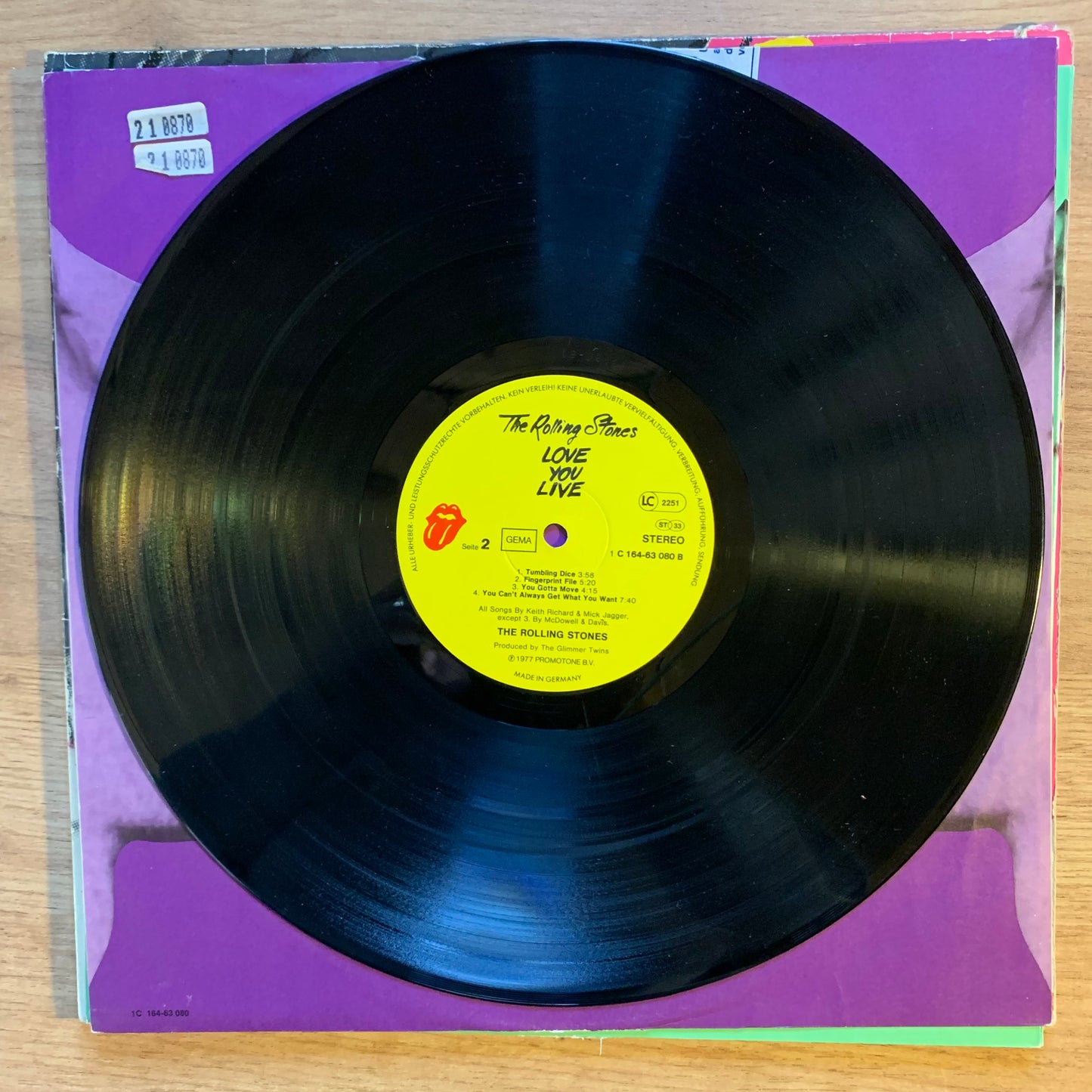 THE ROLLING STONES - LOVE YOU LIVE...OG GER 1977...VG/VG+