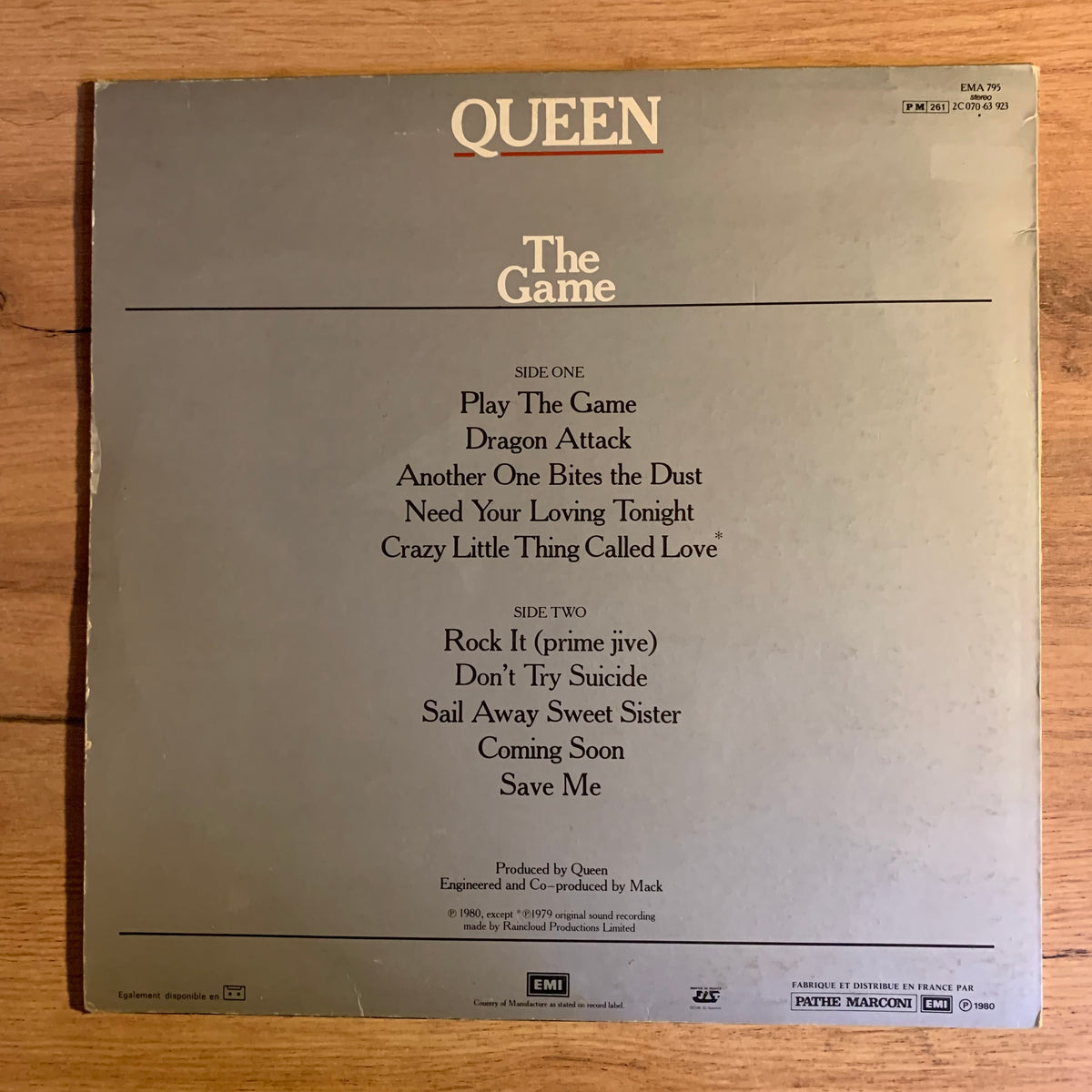Queen The Game, pochette verso