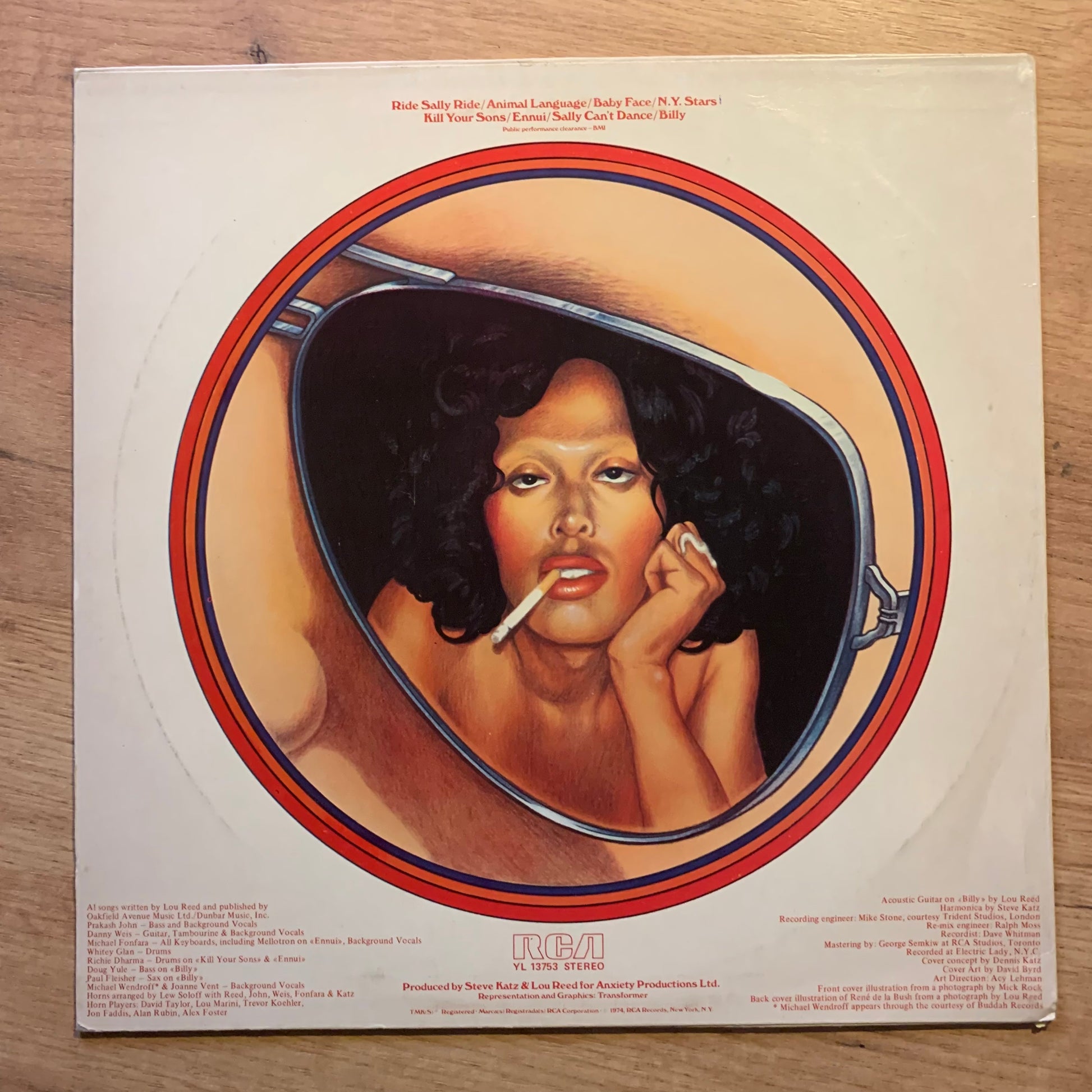 Lou Reed - Sally Can't Dance - Pochette verso