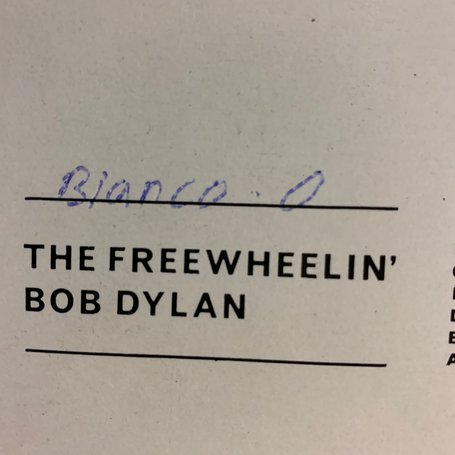BOB DYLAN - THE FREEWHEELIN' BOB DYLAN...RE EU 1985...EX/EX