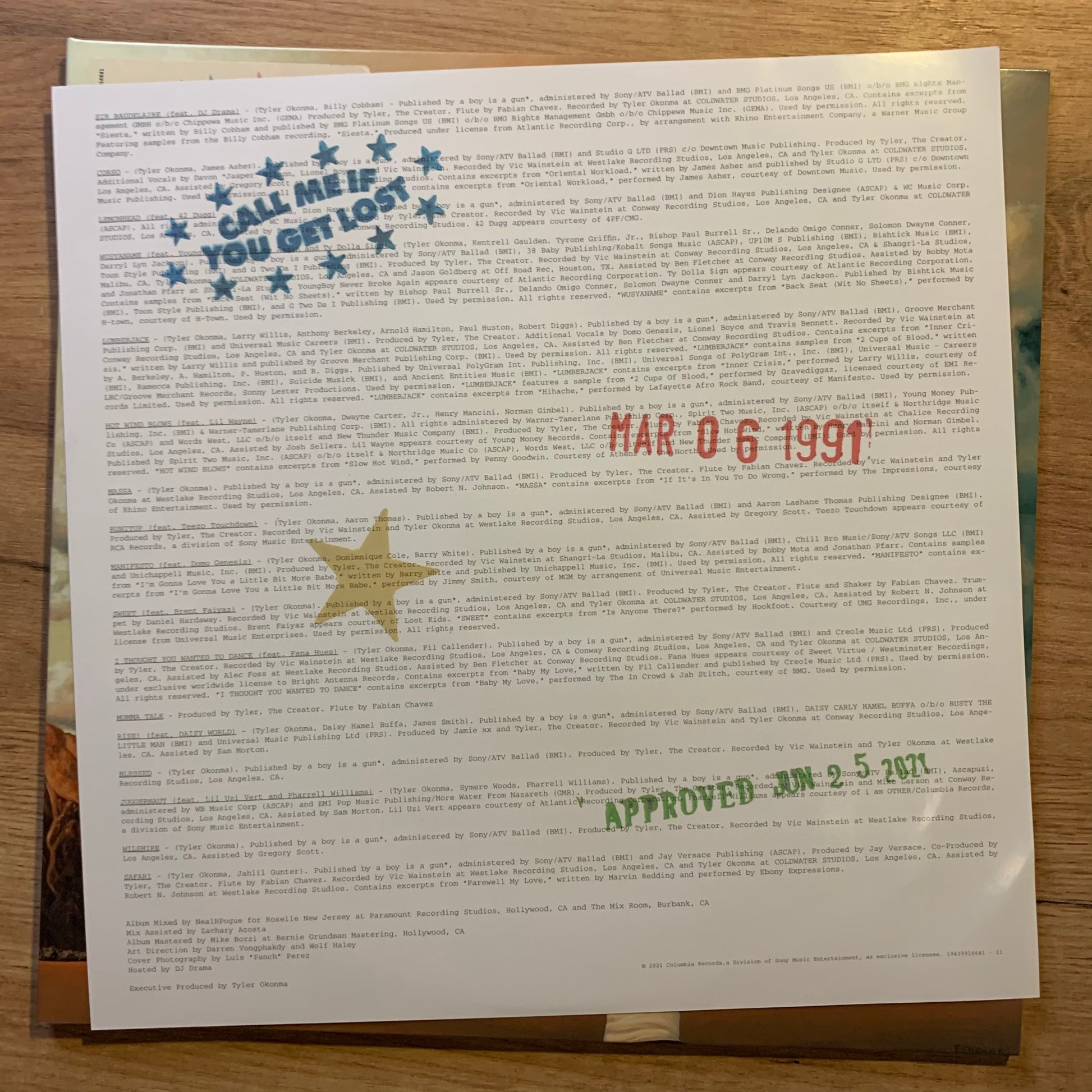Tyler, The Creator - Call Me If You Get Lost - Disque 1 (Side A) vinyle noir