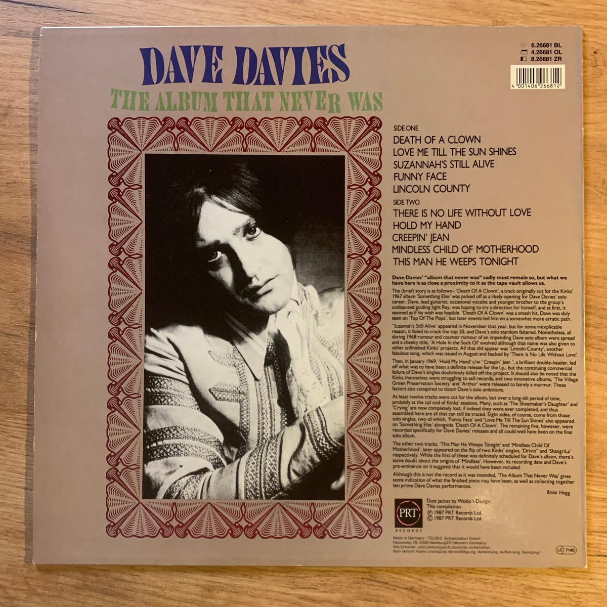 Dave Davies The Album That Never Was : pochette verso
