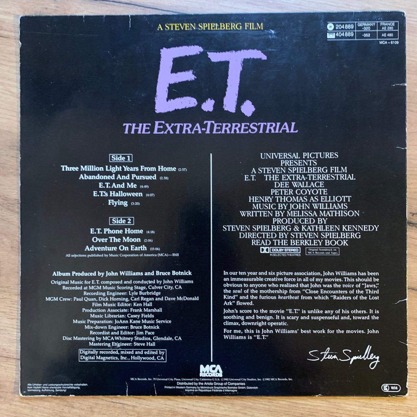 E.T. THE EXTRA-TERRESTRIAL...OG EU 1982...VG+/VG