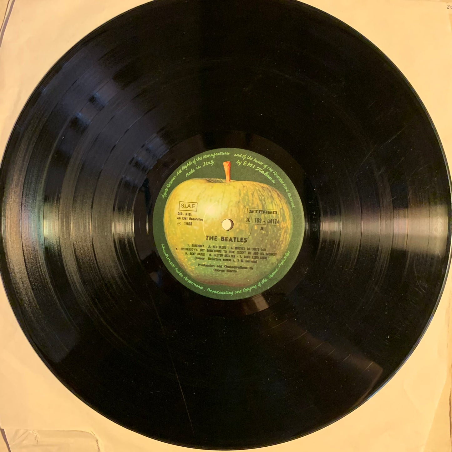 THE BEATLES - White Album - Label vinyle face B