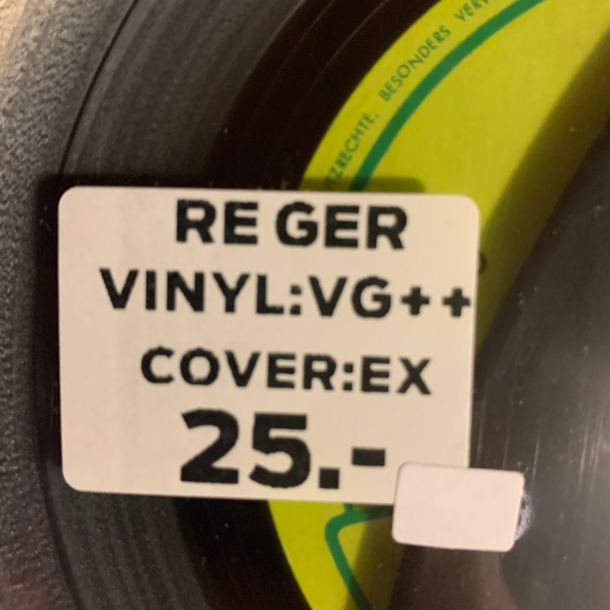 Étiquette état : RE GER, disques VG++, pochette EX, 25 CHF