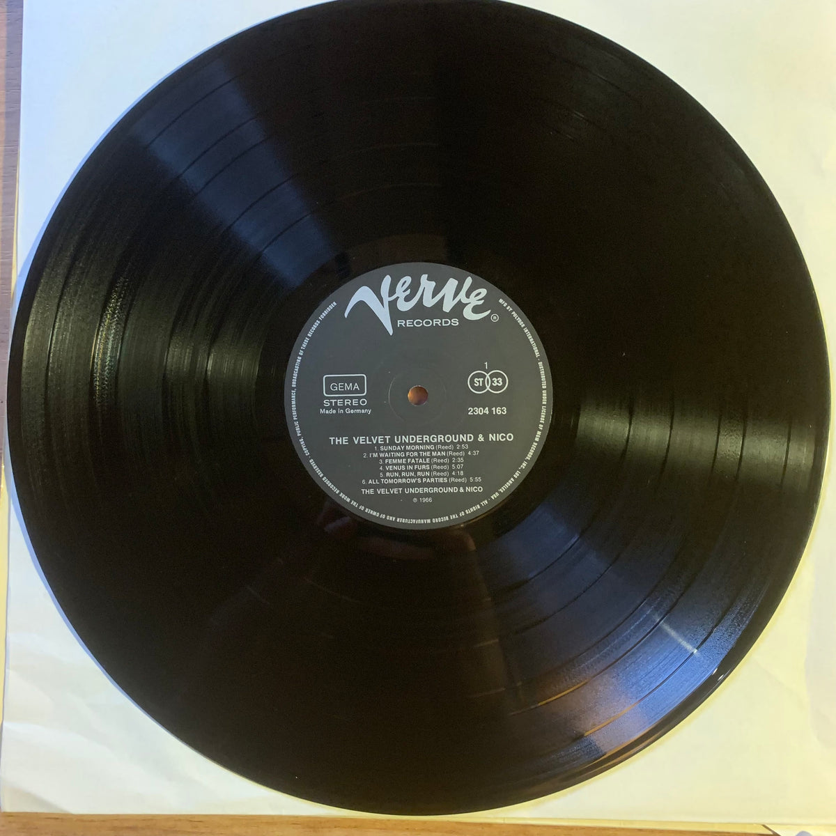 The Velvet Underground & Nico disque Verve Allemagne