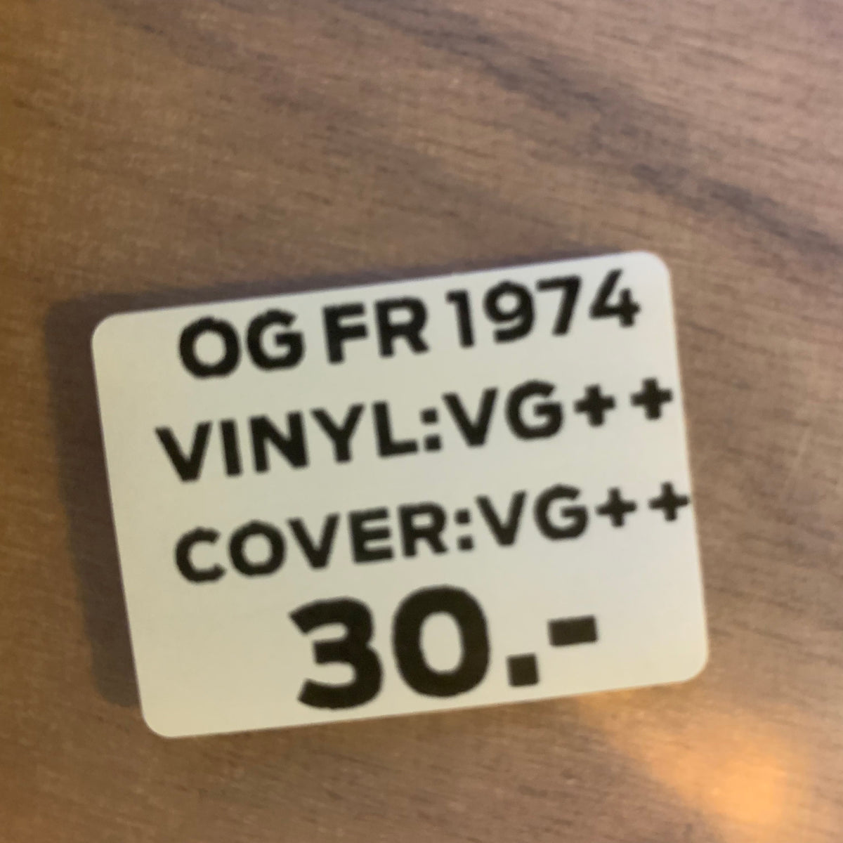 Étiquette état : OG FR 1974, disque VG++, pochette VG++, 30 CHF