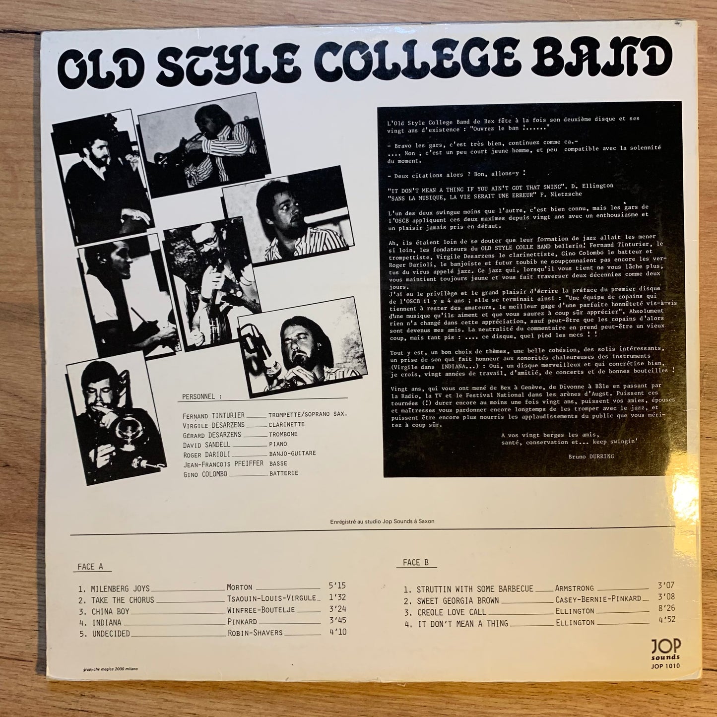 OLD STYLE COLLEGE BAND - 20ÈME ANNIVERSAIRE...OG SUI...VG+/VG+
