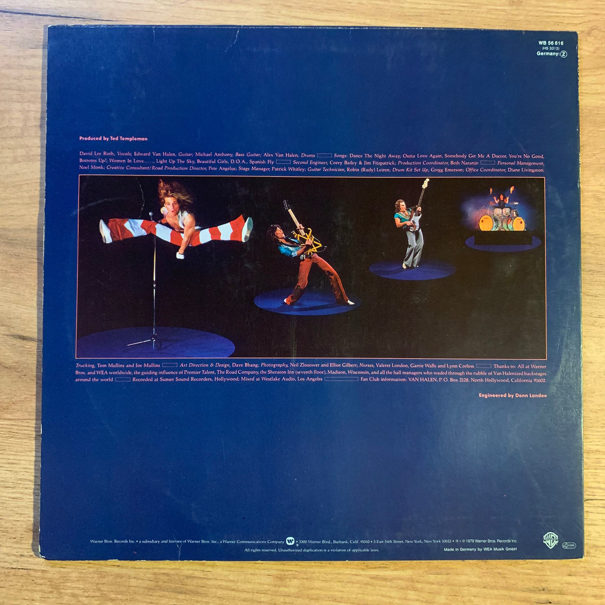 Van Halen II disque et sous-pochette imprimée