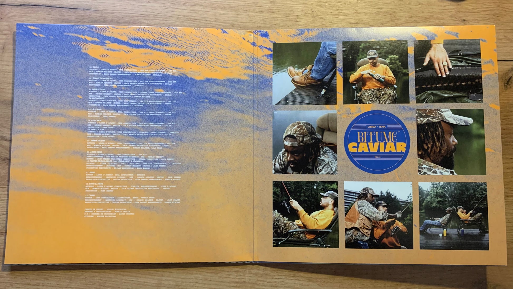 Limsa + Isha - Bitume Caviar Vol.01 - Gatefold intérieur ouvert avec crédits et photos