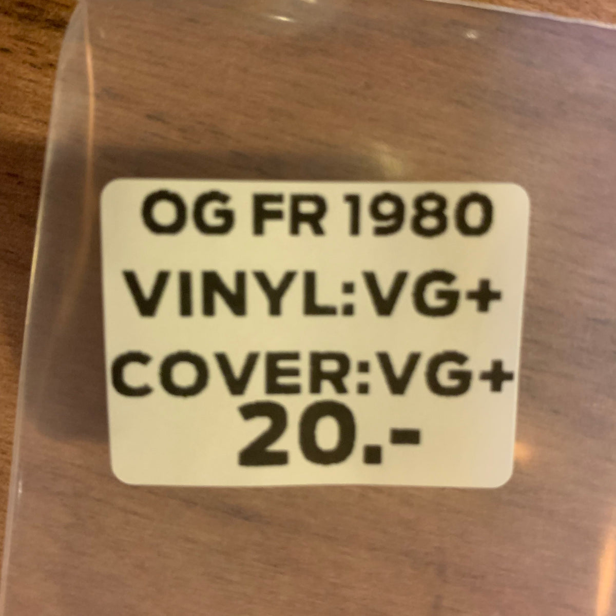 Étiquette : OG FR 1980, disque VG+, pochette VG+, 20 CHF