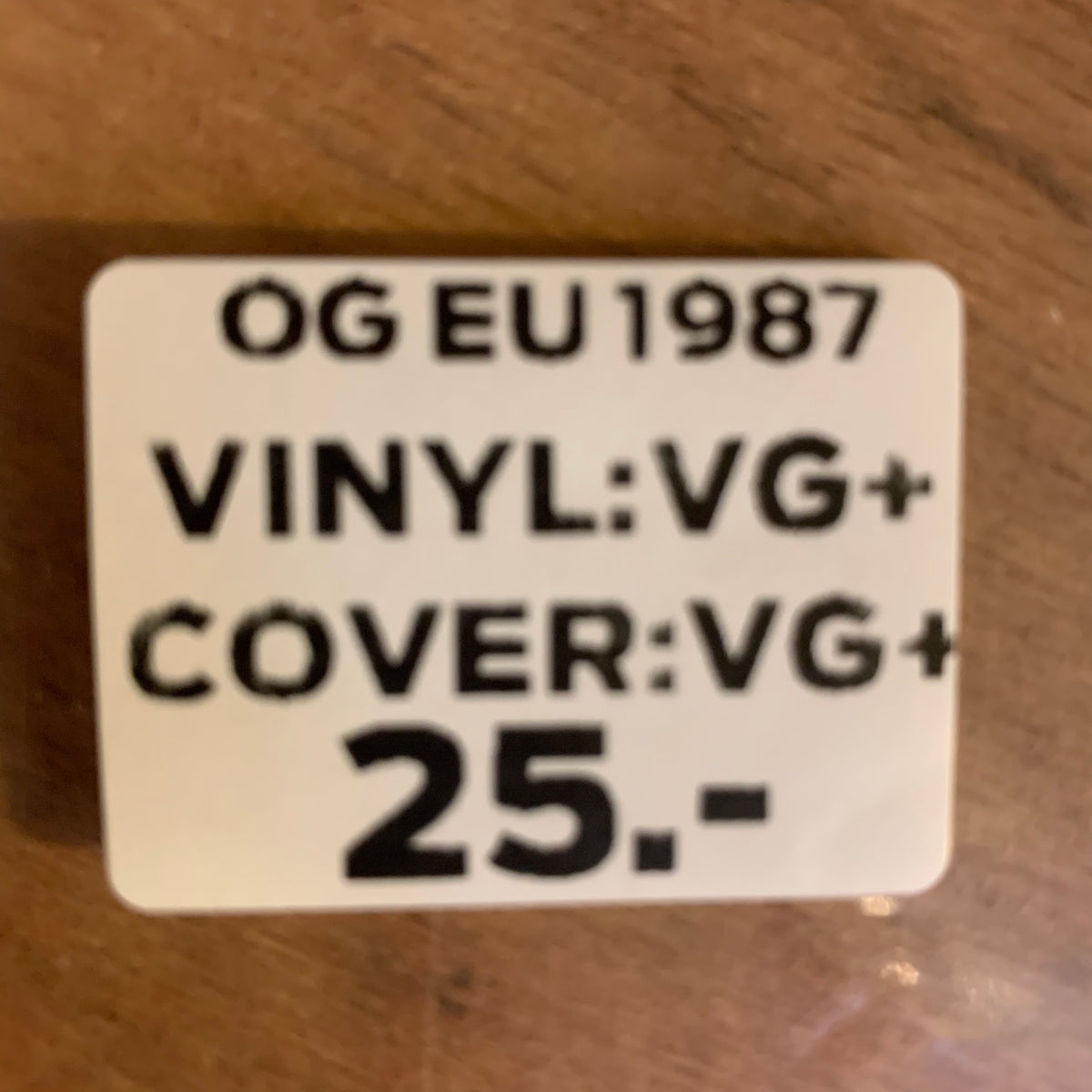 Étiquette OG EU 1987 VG+/VG+ 25 CHF