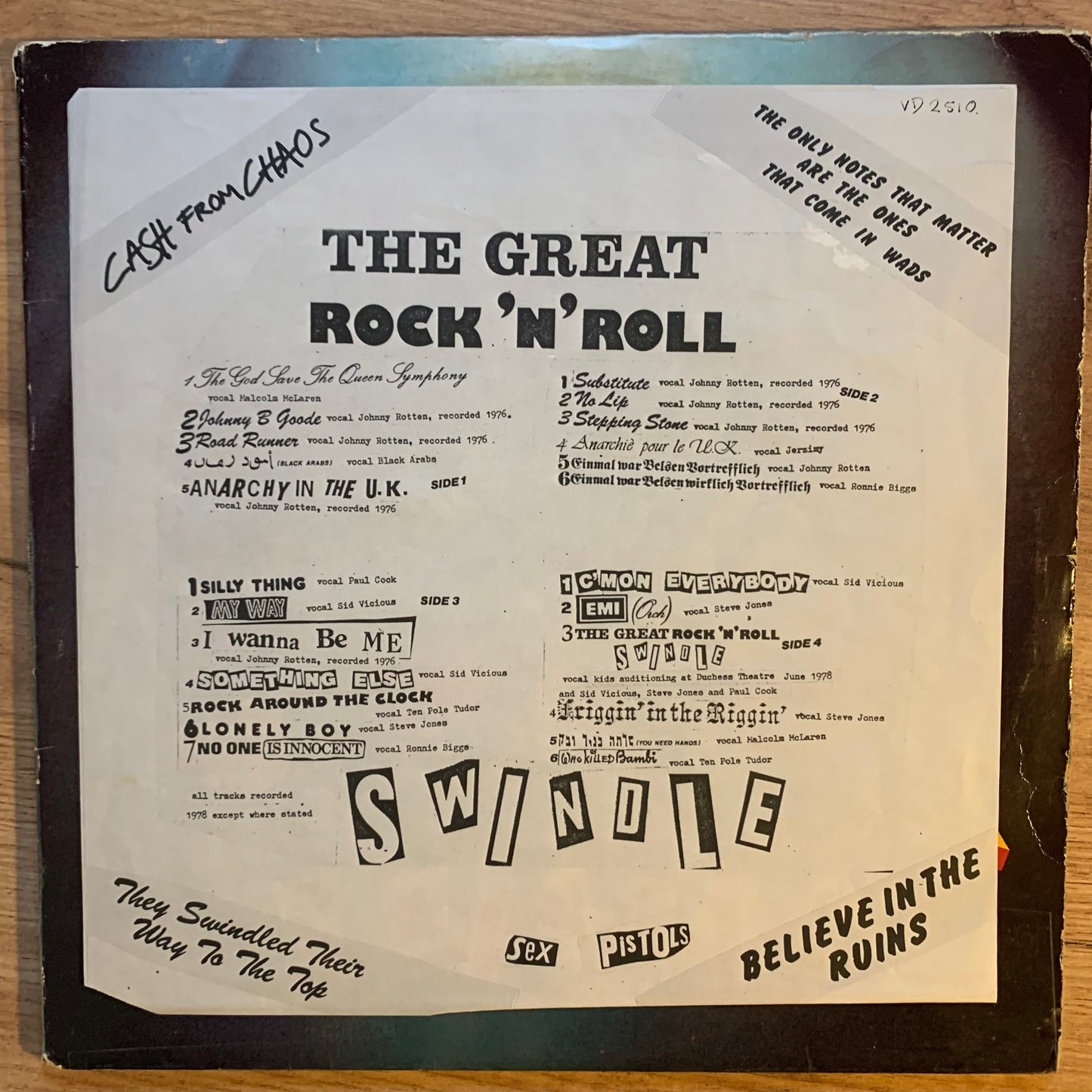 SEX PISTOLS - THE GREAT ROCK 'N' ROLL SWINDLE...OG UK 1979...VG++/VG