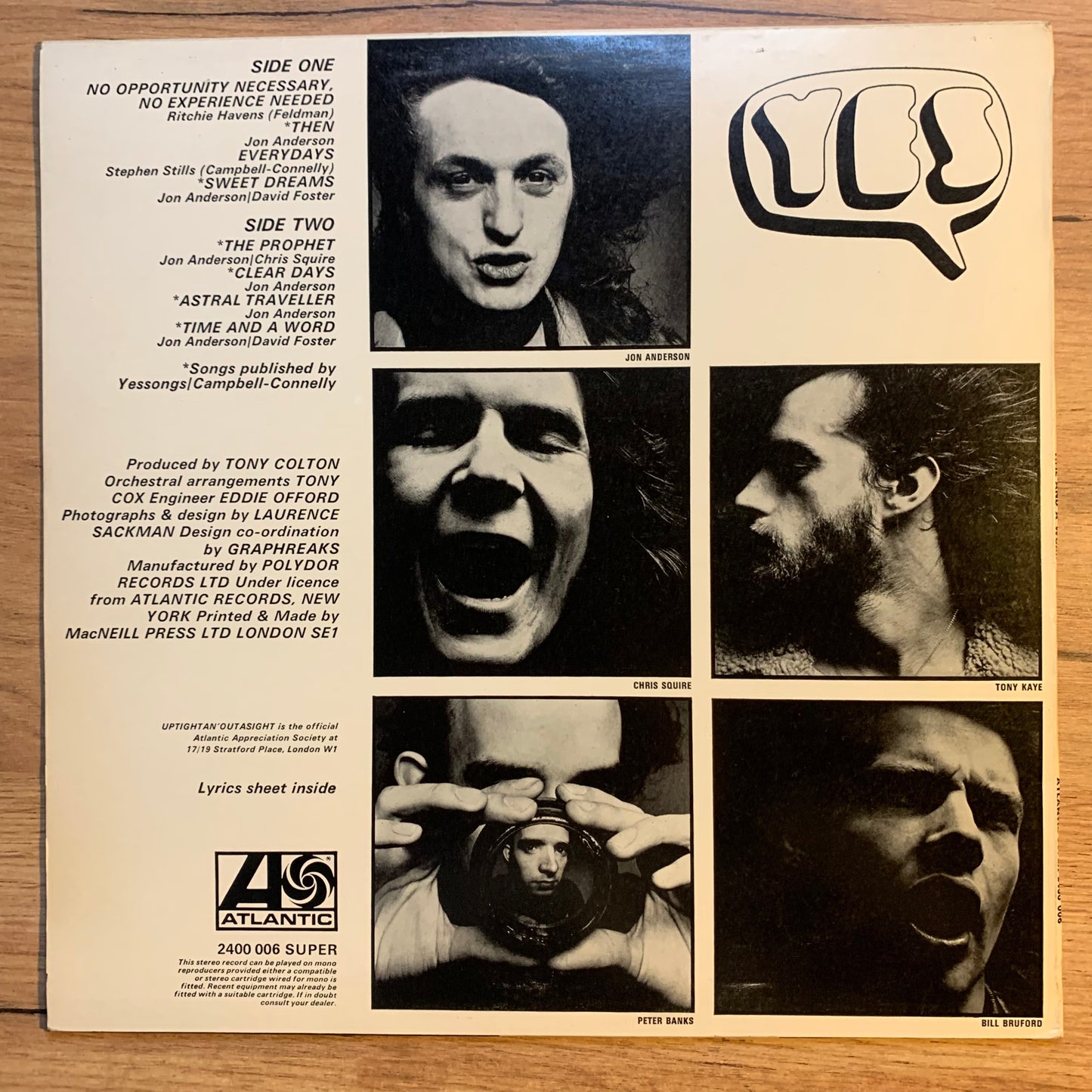 YES - TIME AND A WORD...OG UK 1970...EX/VG+
