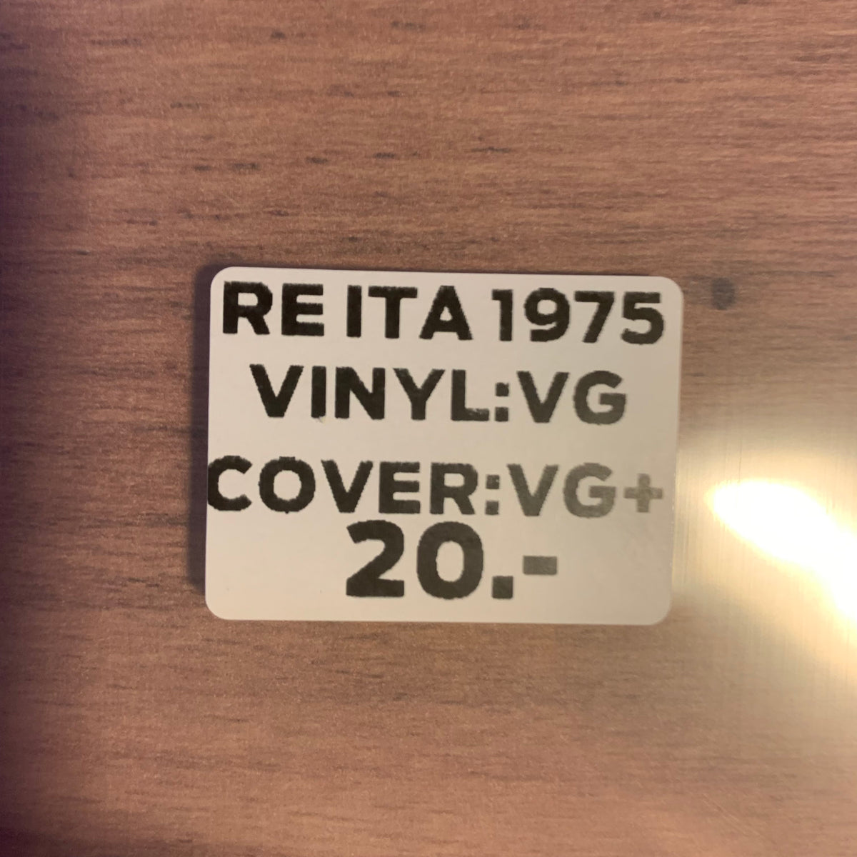 Étiquette RE ITA 1975 VG/VG+ 20 CHF