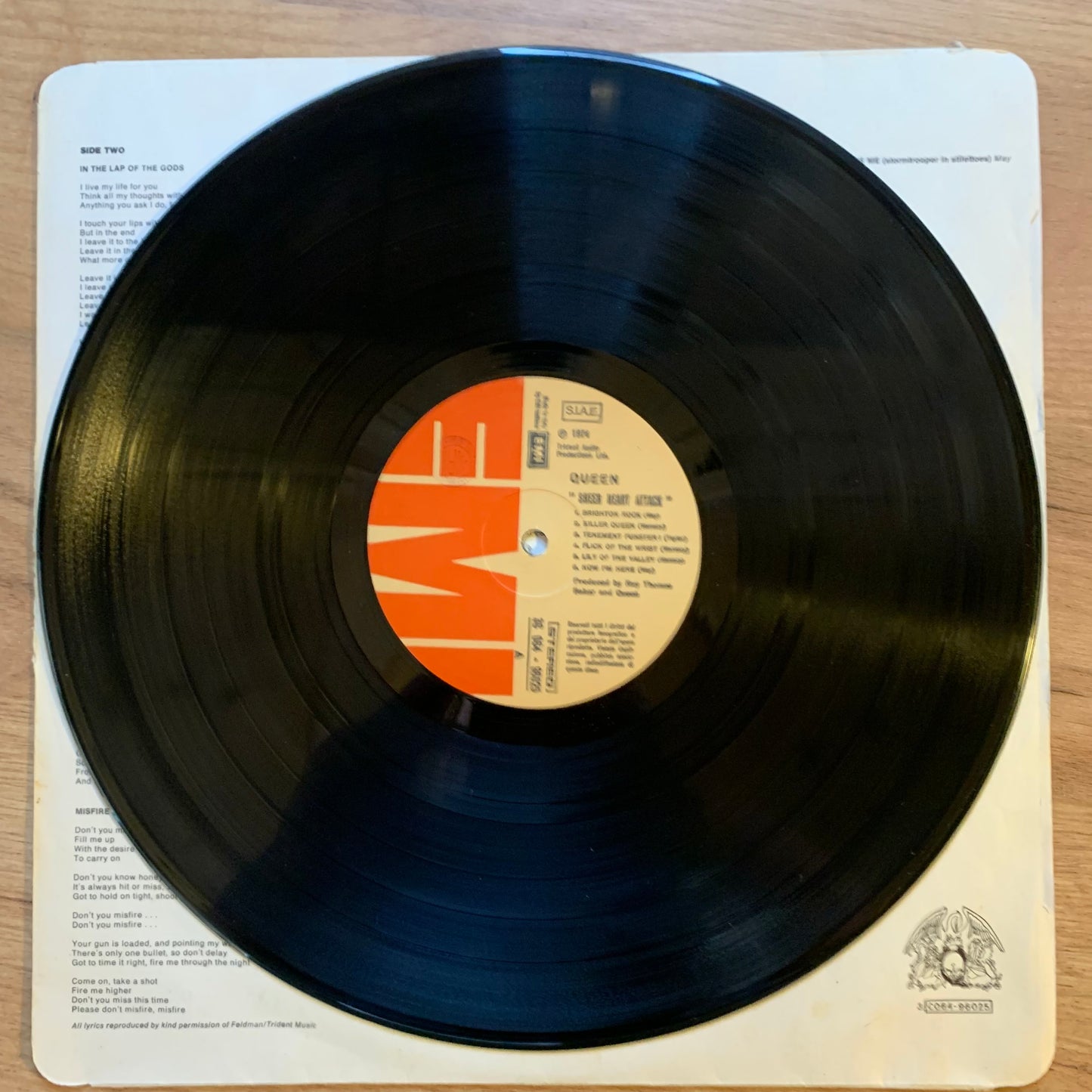 QUEEN - SHEER HEART ATTACK...OG ITA 1974...VG+/VG