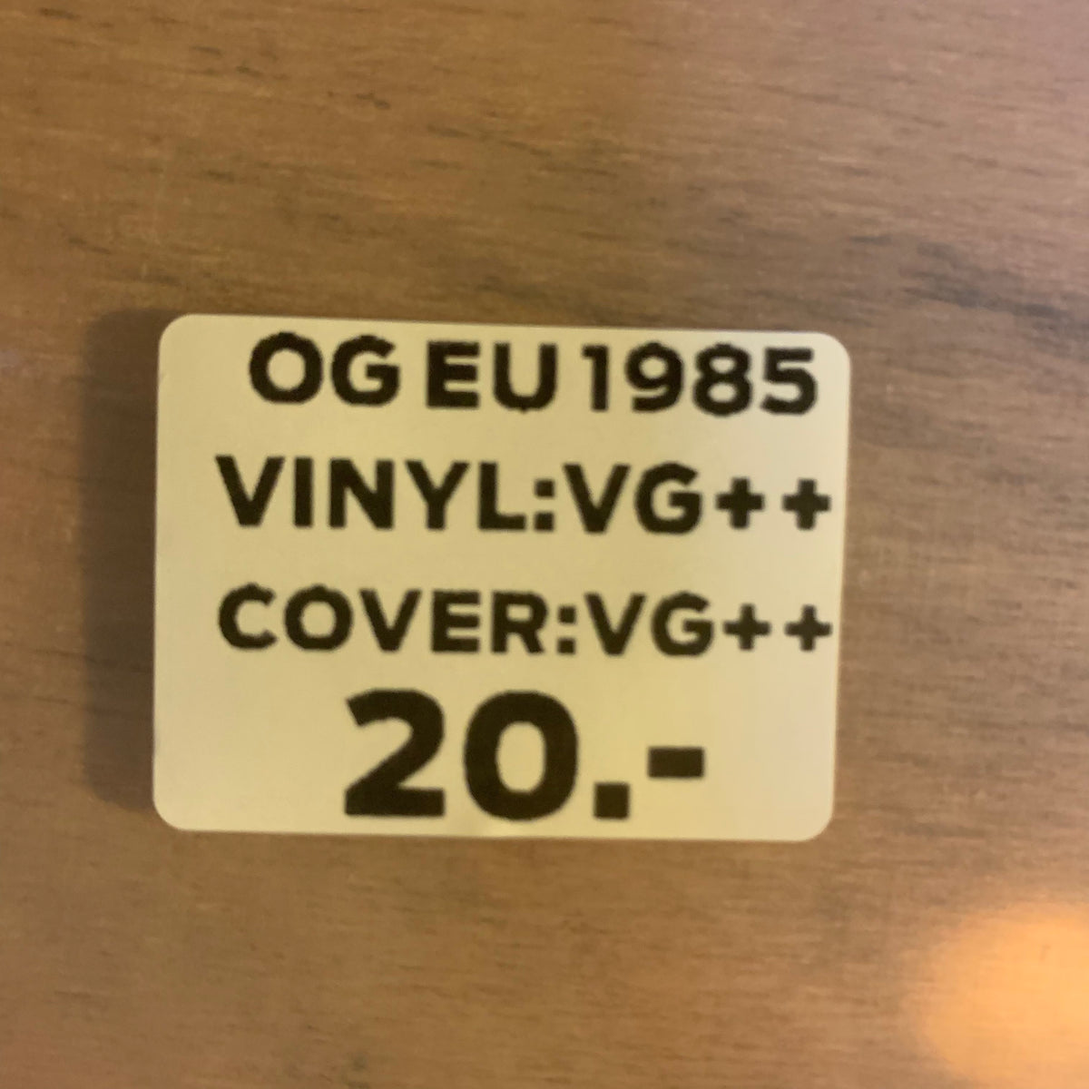 Étiquette état : OG EU 1985, vinyles VG++, pochette VG++, 20 CHF