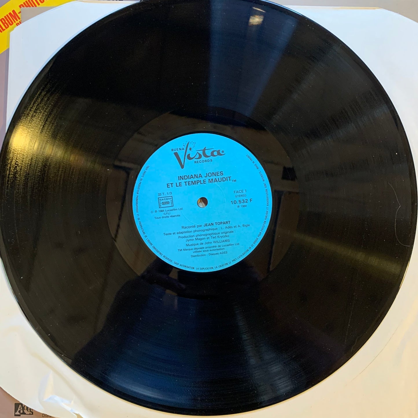 JOHN WILLIAMS - INDIANA JONES ET LE TEMPLE MAUDIT...OG FR 1984...EX/EX