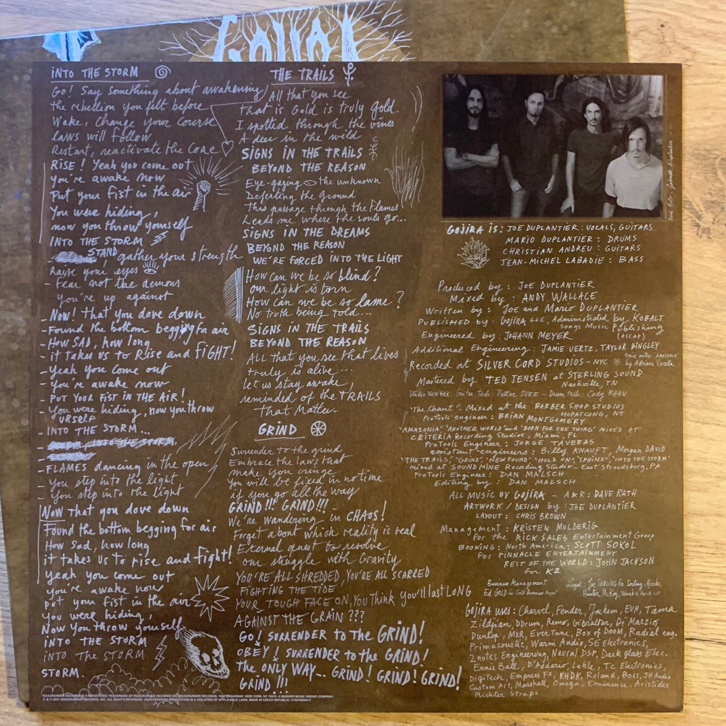 Pochette verso - Gojira Fortitude Blue Gold Swirl