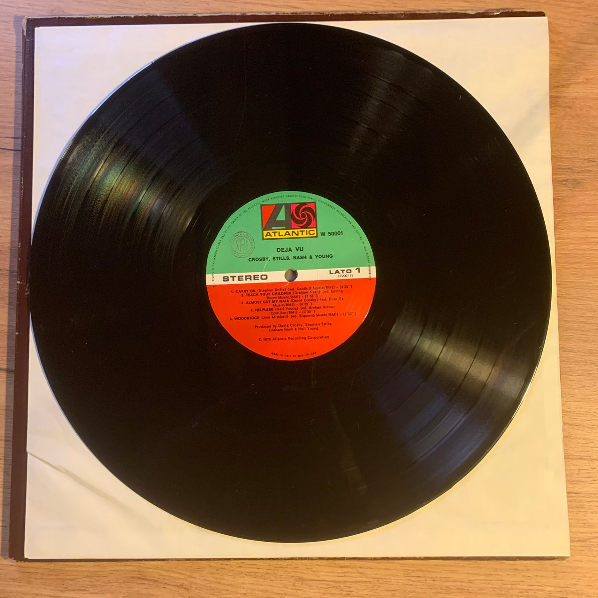Déjà Vu vinyle et label Atlantic W 50001