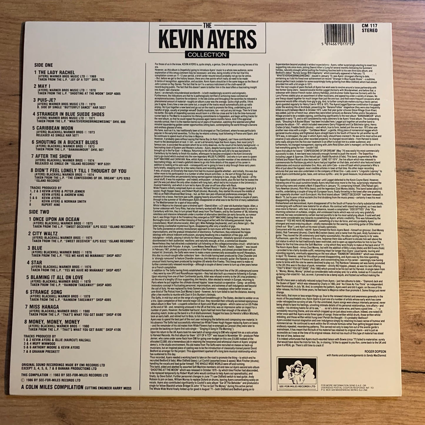 KEVIN AYERS - THE KEVIN AYERS COLLECTION...COMPIL UK 1986...EX/EX