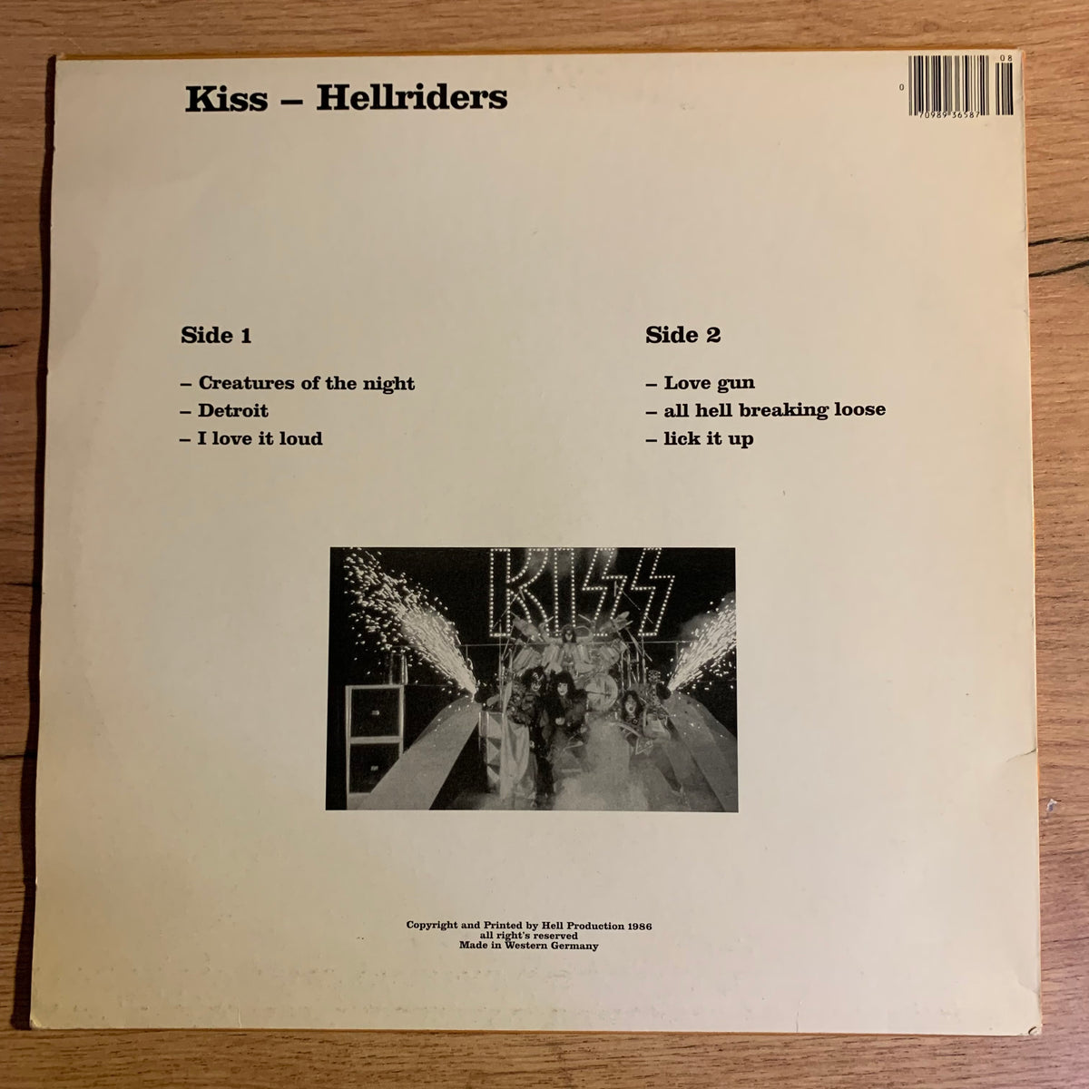Kiss Hell-Riders - pochette verso