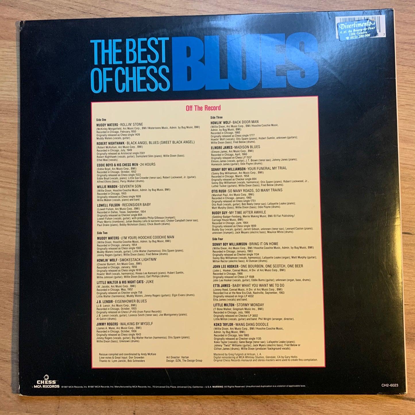 THE BEST OF CHESS BLUES...COMPIL US 1987...VG+/VG+