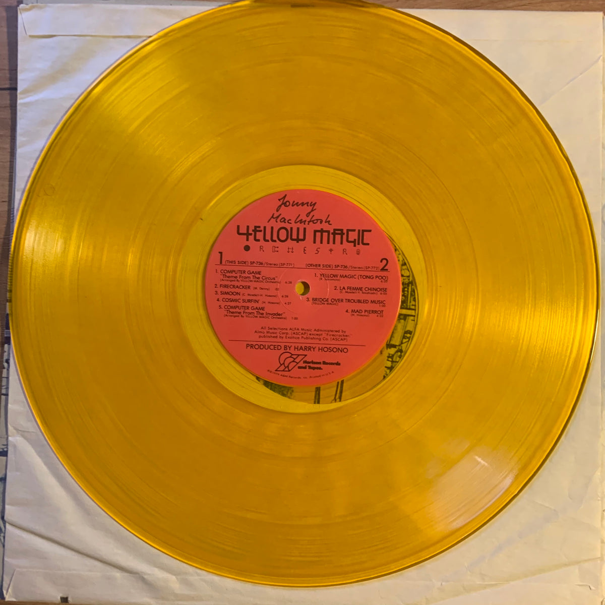 Yellow Magic Orchestra – vinyle jaune