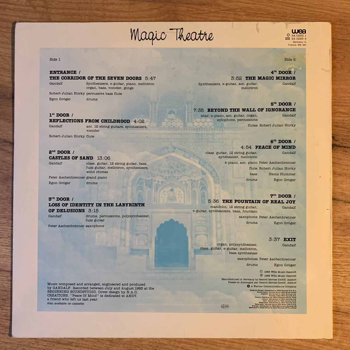 Gandalf Magic Theatre pochette verso