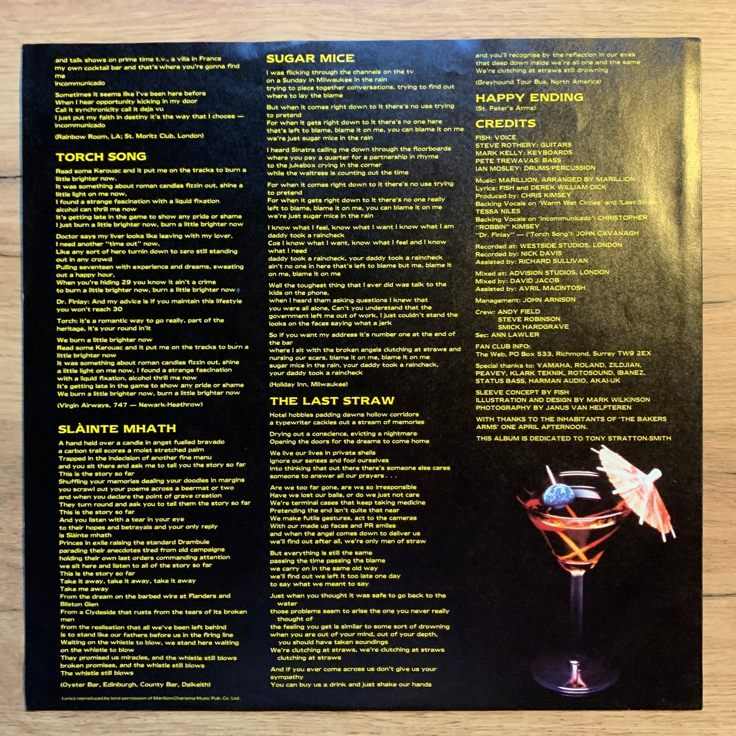 MARILLION - CLUTCHING AT STRAWS...OG EU 1987...VG/VG+