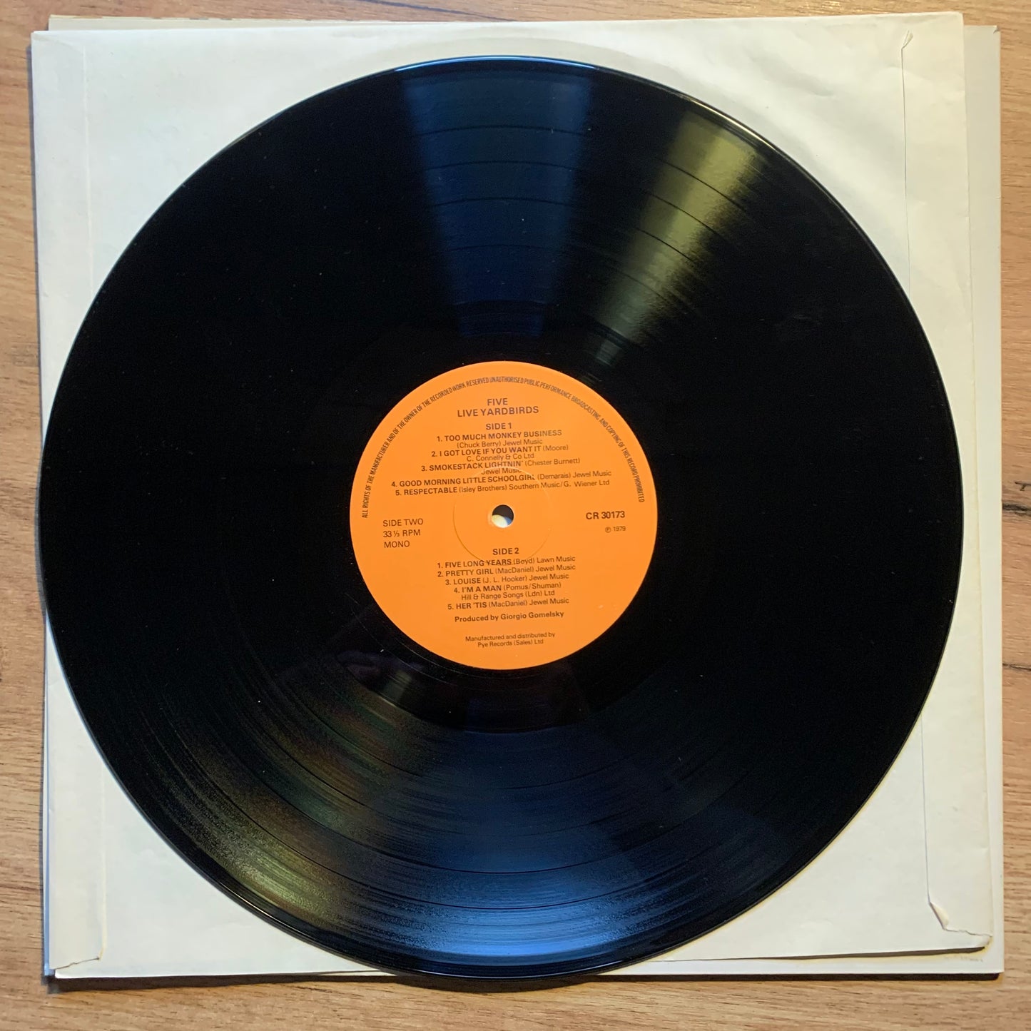 THE YARDBIRDS - FIVE LIVE YARDBIRDS...OG UK 1979...VG+/VG+