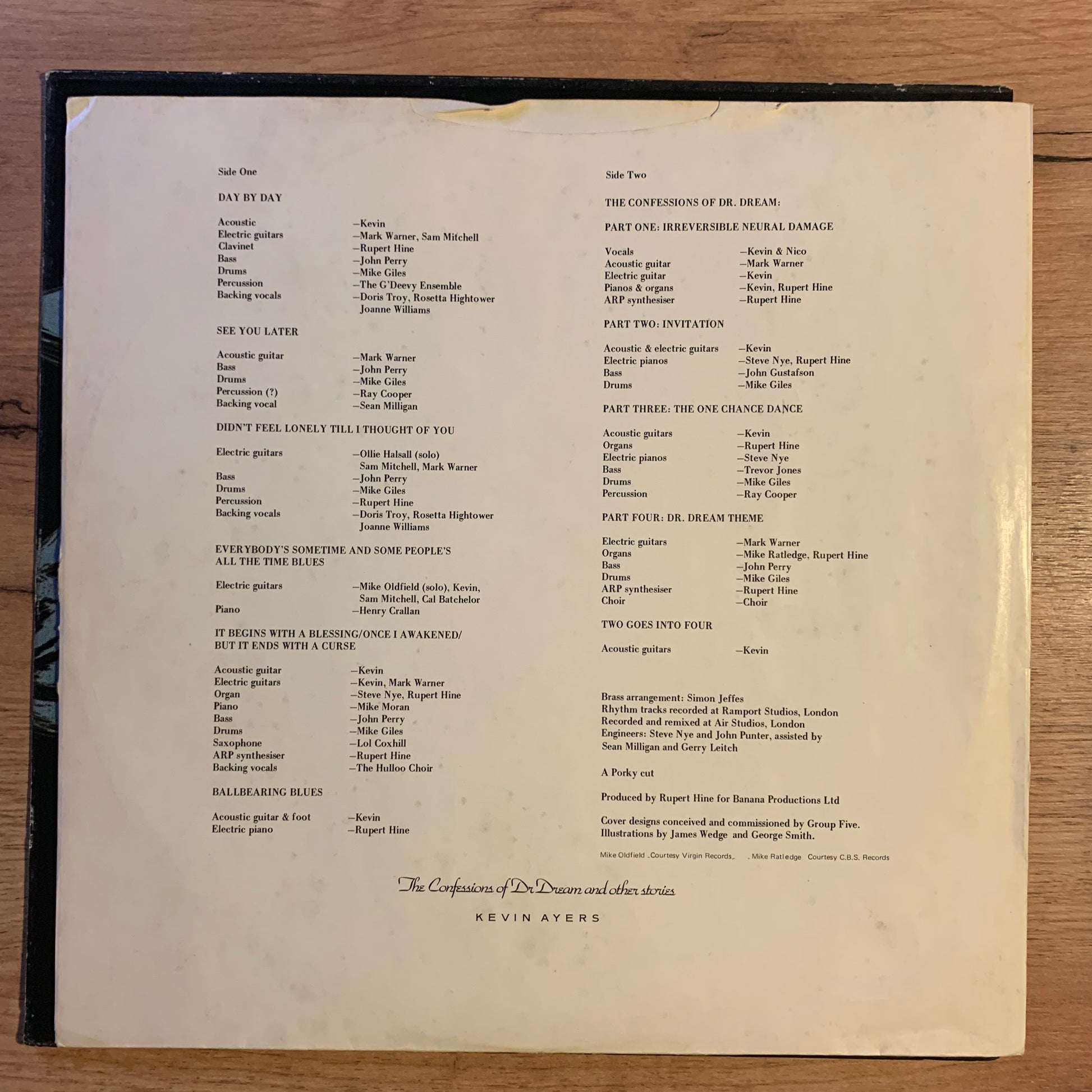 Insert intérieur - Kevin Ayers - The Confessions of Dr. Dream