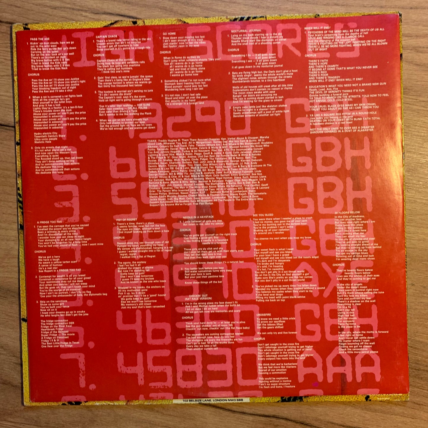 G.B.H. - A FRIDGE TOO FAR...OG UK 1989...VG/EX