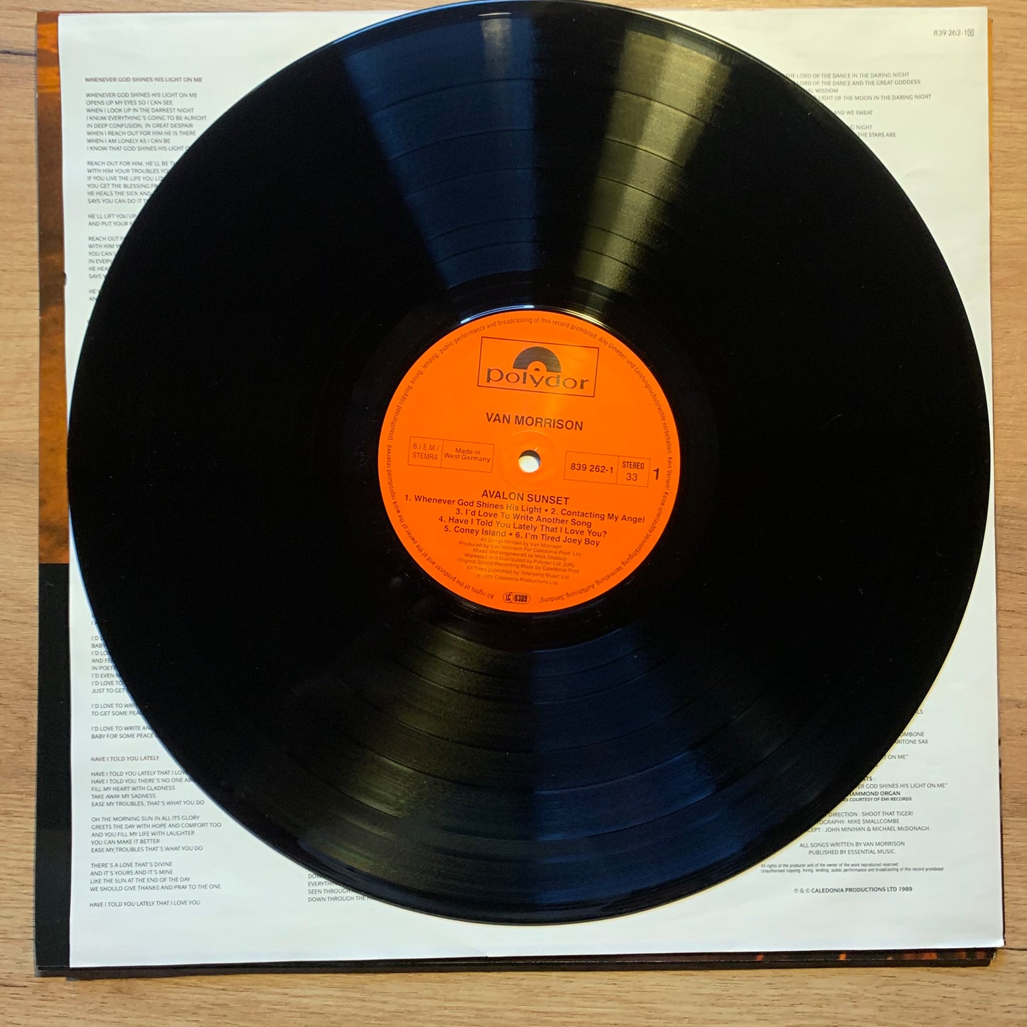 VAN MORRISON - AVALON SUNSET...OG EU 1989...EX/VG+