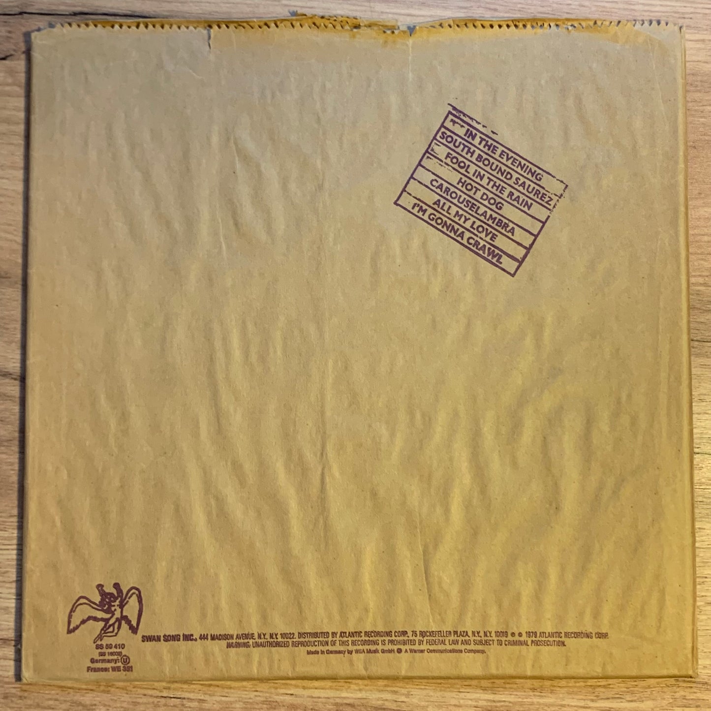 LED ZEPPELIN - IN THROUGH THE OUT DOOR...OG GER 1979...VG+/EX