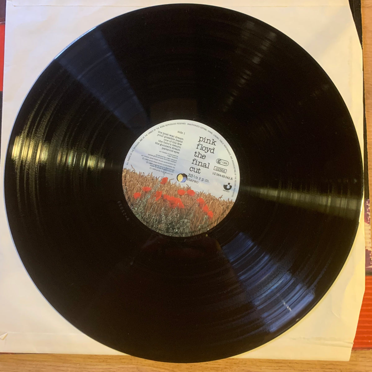 Pink Floyd The Final Cut vinyle et label Harvest