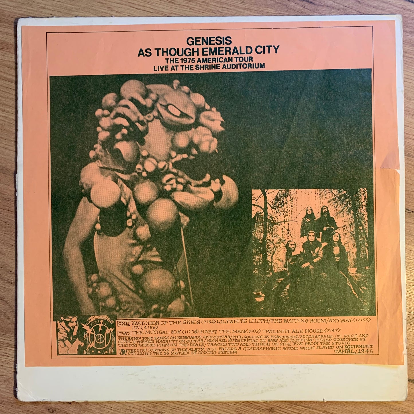 GENESIS - AS THOUGH EMERALD CITY...LP BOOT US 1976...VG/VG