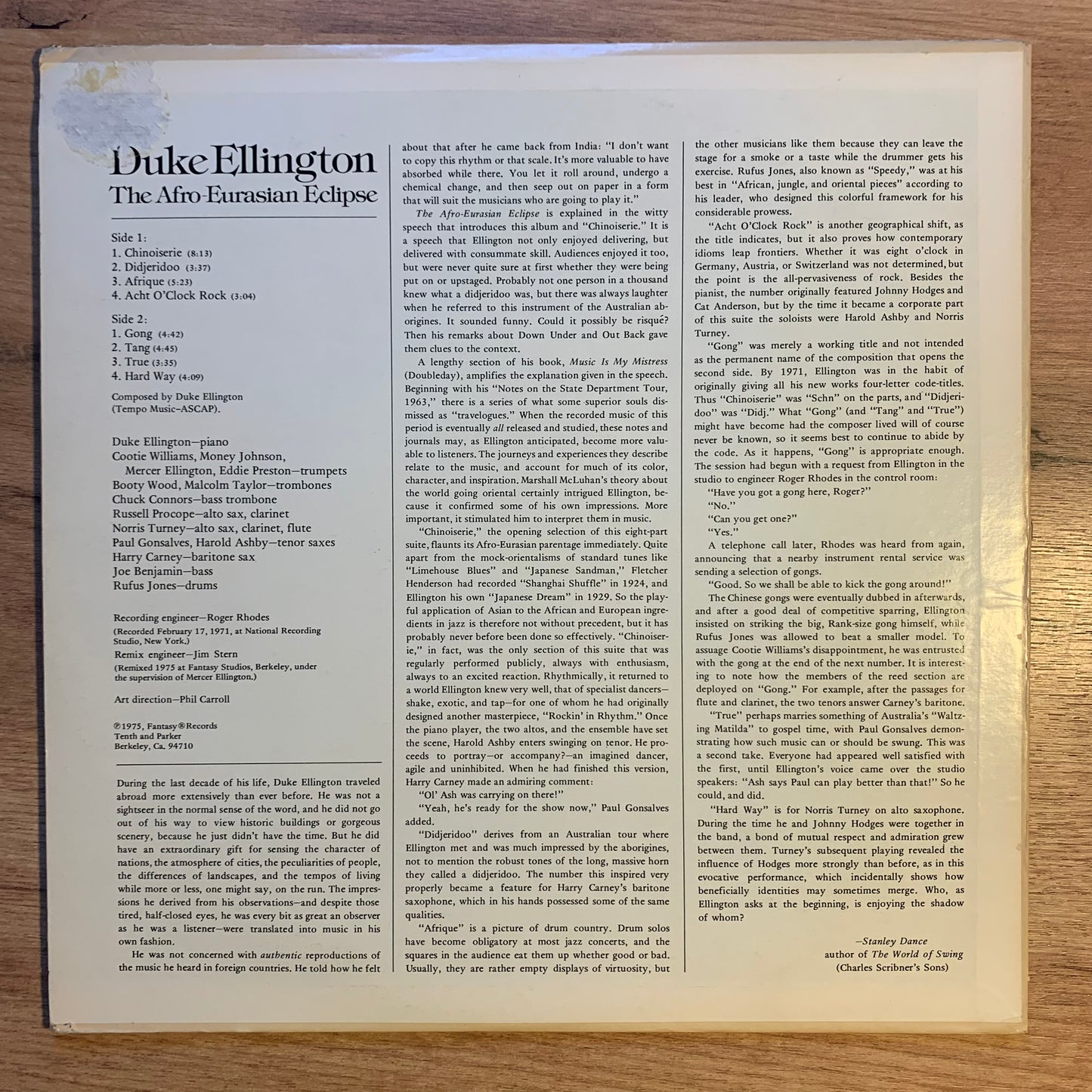 DUKE ELLINGTON - THE AFRO-EURASIAN ECLIPSE...OG US 1975...VG+/VG+