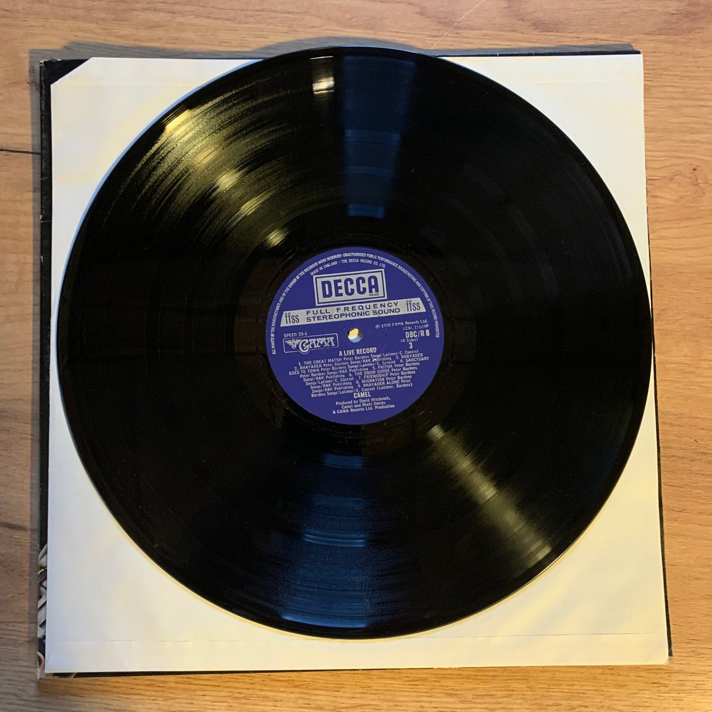 CAMEL - A LIVE RECORD...OG UK 1978... VG+/G