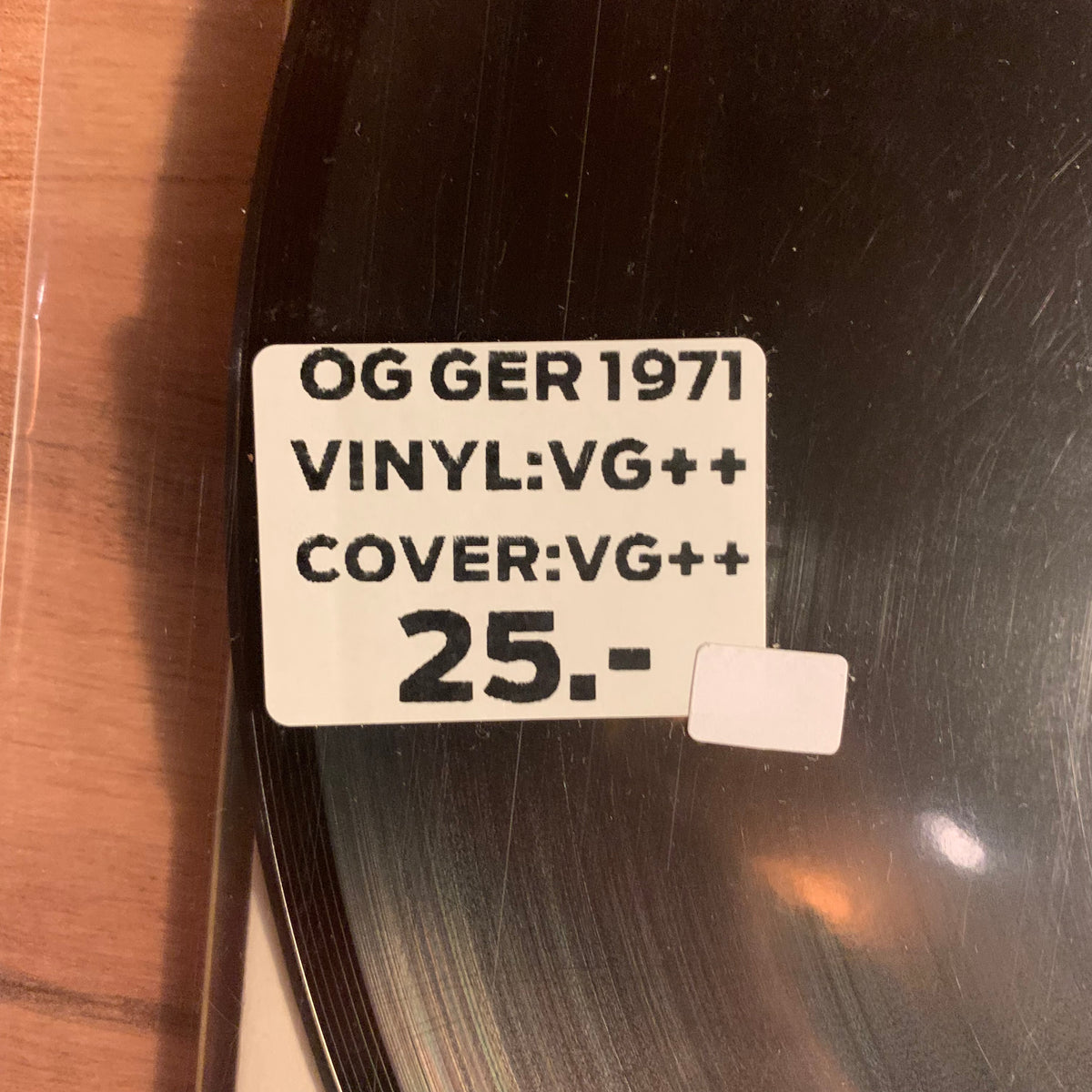 Étiquette état : OG GER 1971, VG++/VG++, 25 CHF