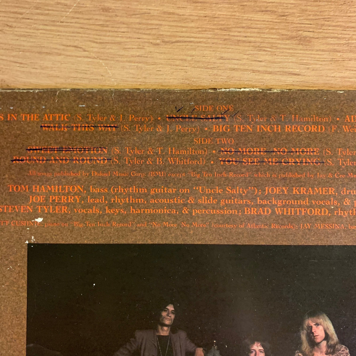 Toys in the Attic - détail annotations verso